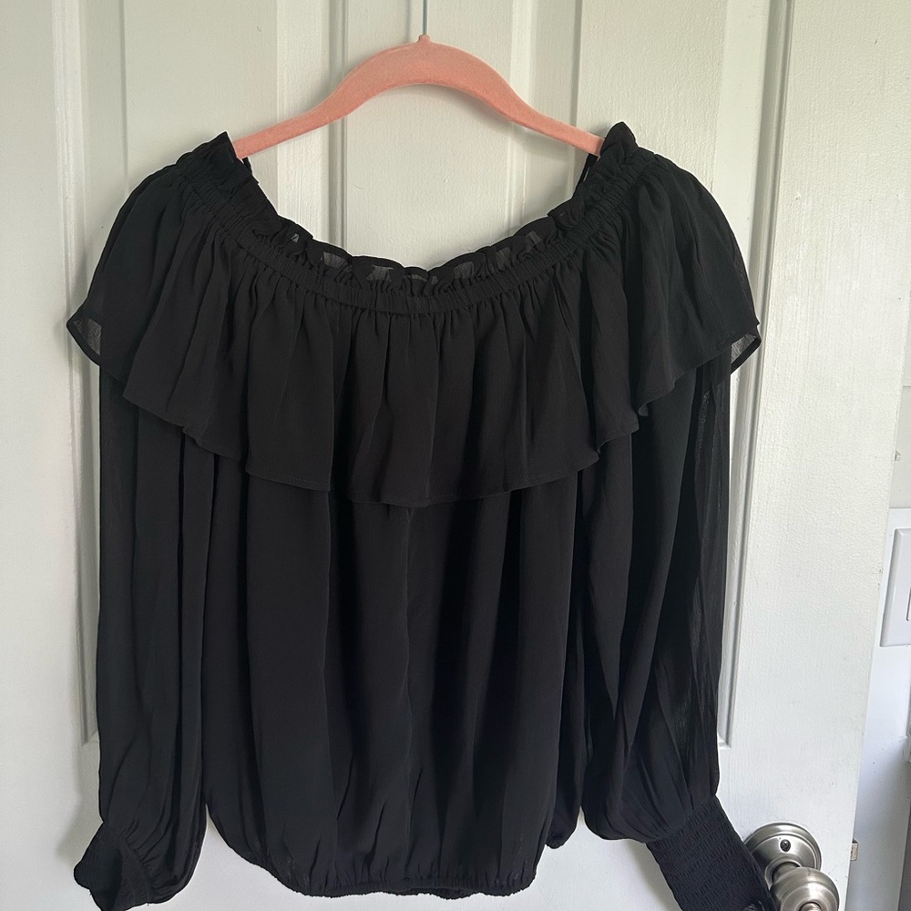 Black off the shoulder top. Worn once.